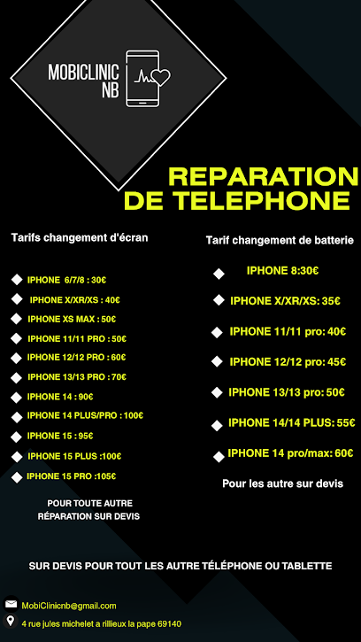 Mobiclininb, Atelier De Réparation De Téléphones à Rillieux-la-Pape