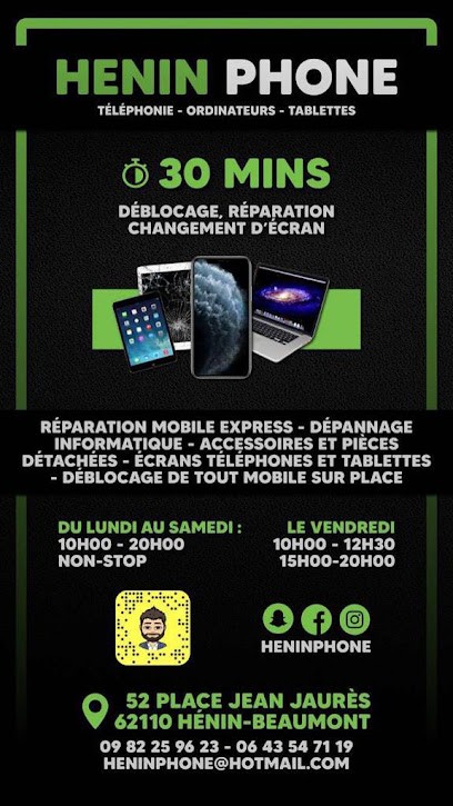 Henin Phone, Atelier de Réparation de Téléphone à Hénin-Beaumont